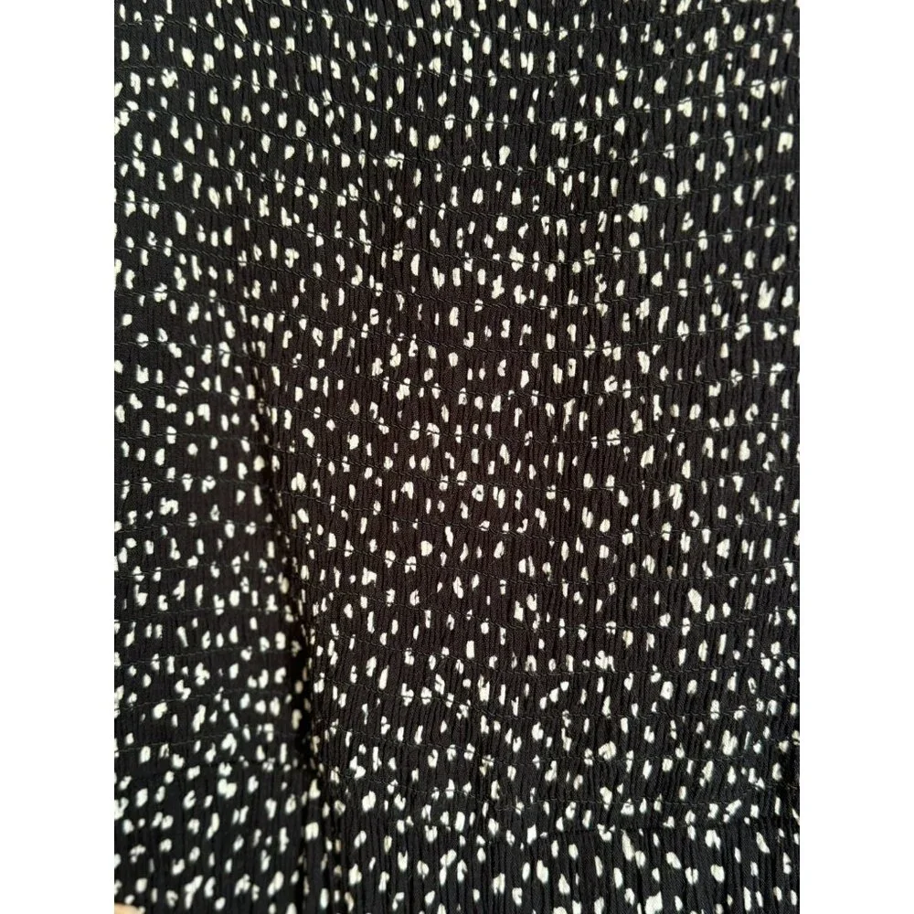 Old Navy Girls Smocked Jumpsuit Size XXL Black Sleeveless Wide Leg Bow Shoulders